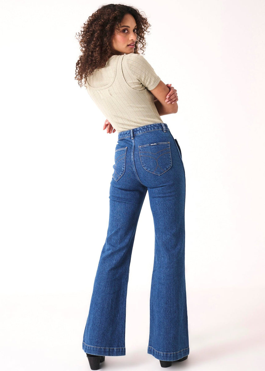 Rolla's Eastcoast Flare Charlotte - Vintage Blue – The Wild Heart