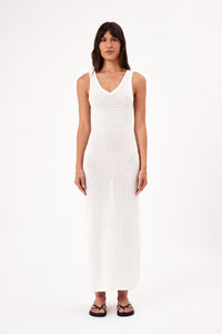 Eliza Diamond Knit Dress - White