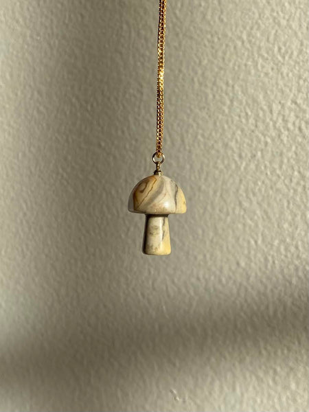 Gemstone Mushroom Necklace