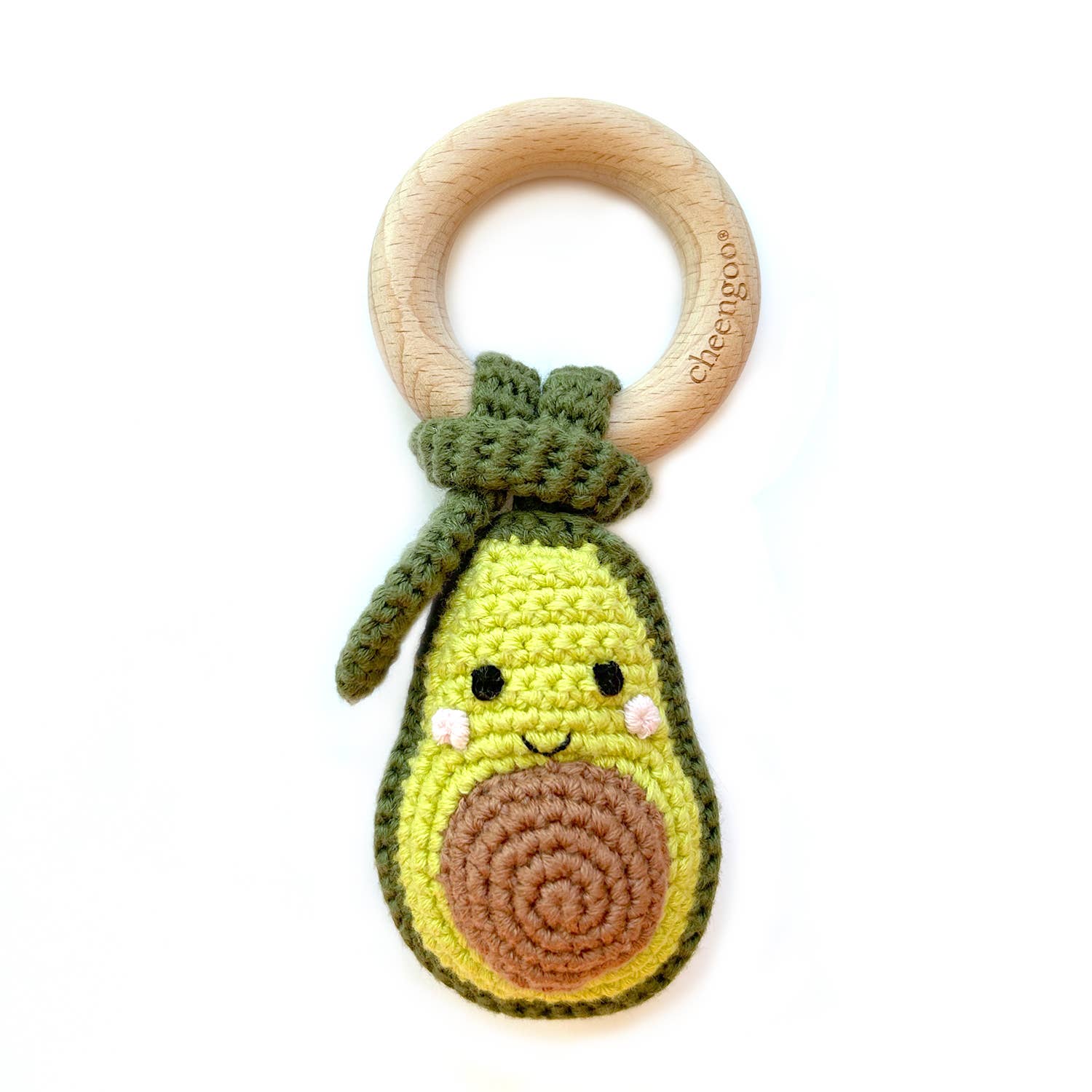 Crocheted Avocado Teething Rattle