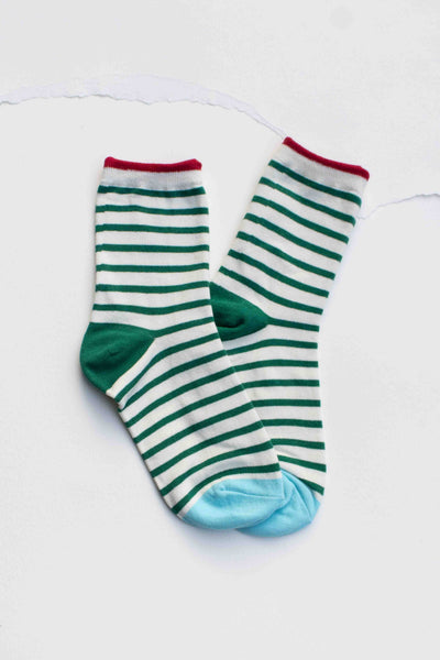 Tiepology - Classic Stripe Cotton Socks: Blue