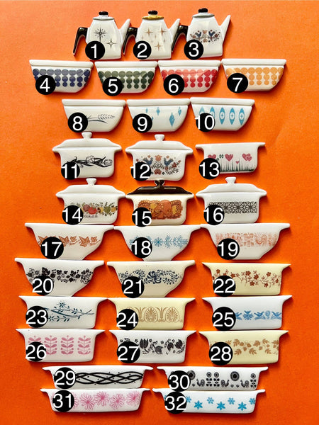 Dainty Comet - Handmade Vintage Inspired Cookware Magnets: 12 country festival