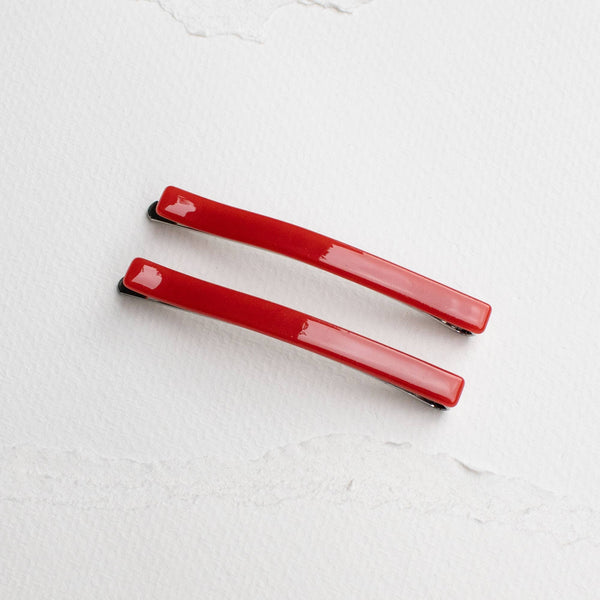Tiepology - Eco Simple Hair Bobby Pin Set: Red