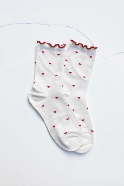 Mini Heart Ruffle Socks