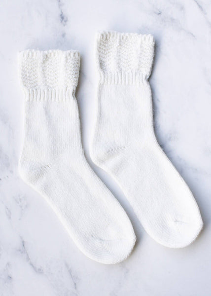 Charlotte Wool & Cashmere Socks - Ivory