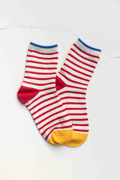 Tiepology - Classic Stripe Cotton Socks: Blue