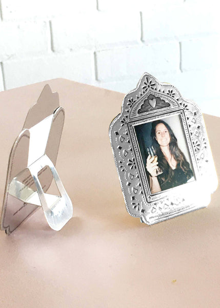 Small Silver Faux Tin Frame
