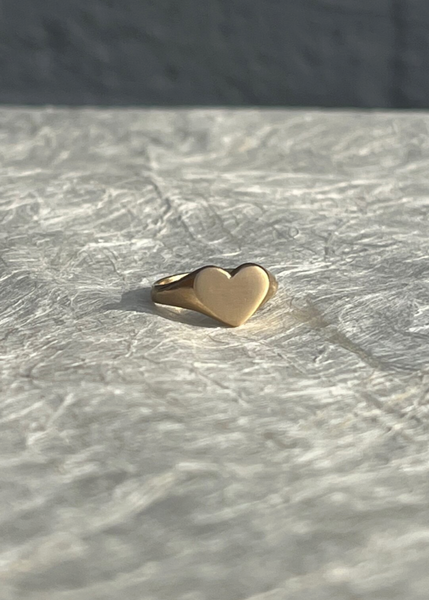 Heart Signet Ring - 14k Gold