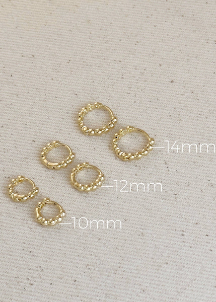 Mini Beaded Clicker Hoop Earrings - 10mm