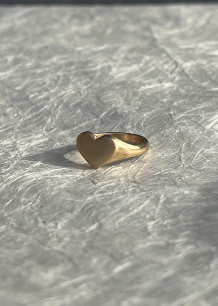 Heart Signet Ring - 14k Gold