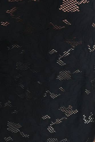 Lace Hole Bodysuit - Black