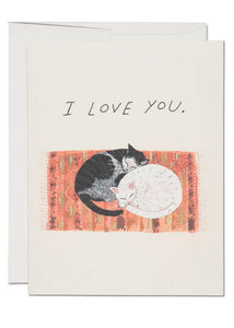 Cat Cuddle Greeting Card