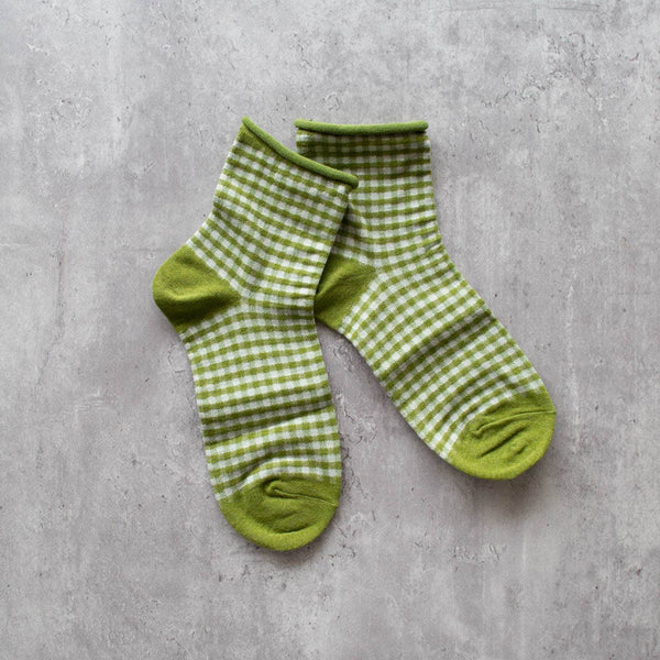 Tiepology - Picnic Mid Crew Socks: Charcoal