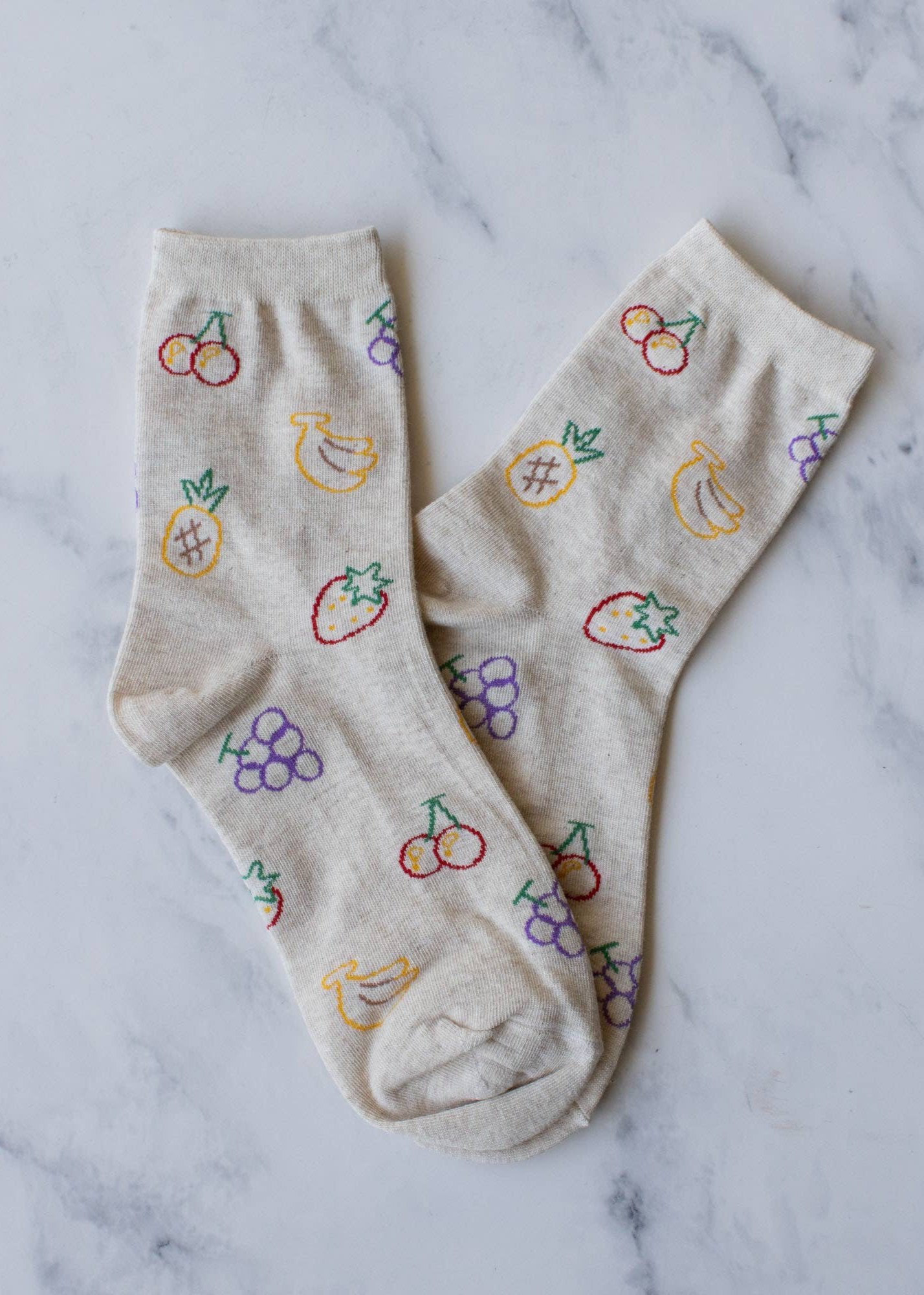 Fruit Drawing Socks