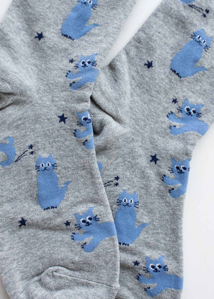 Cat Meow Sock - Grey