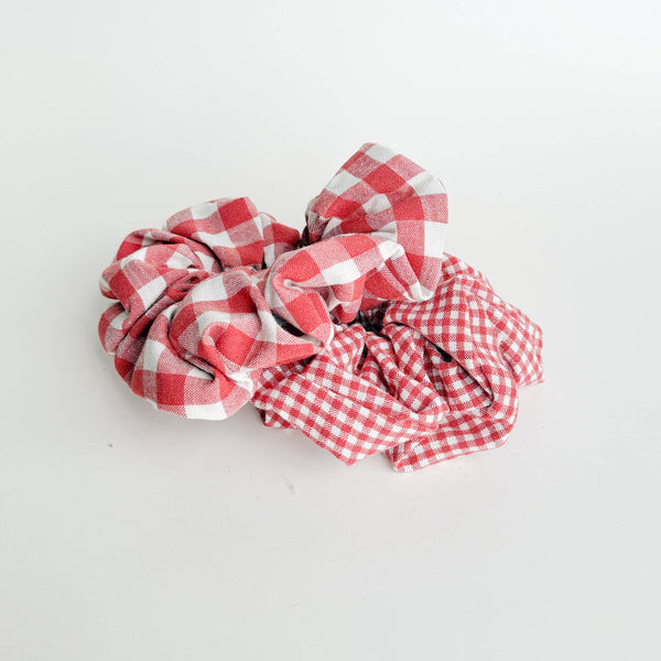 Red Gingham Scrunchie