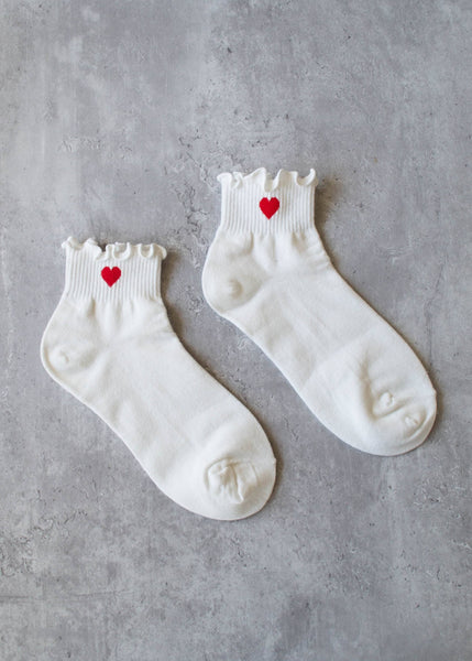 Red Heart Socks - White
