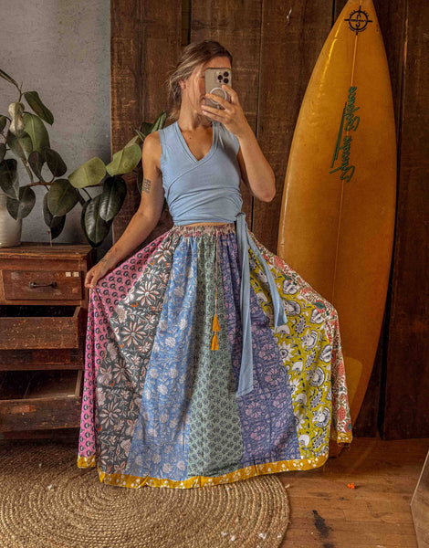 Block Print Maxi Skirt