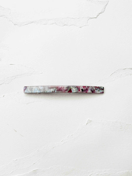 Tiepology - Classic Slim Cellulose Acetate Hair Barrette: Wood