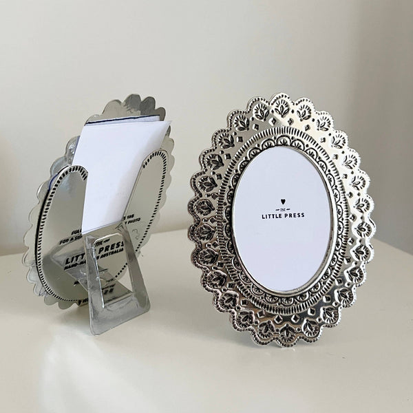 Faux Tin Oval frame