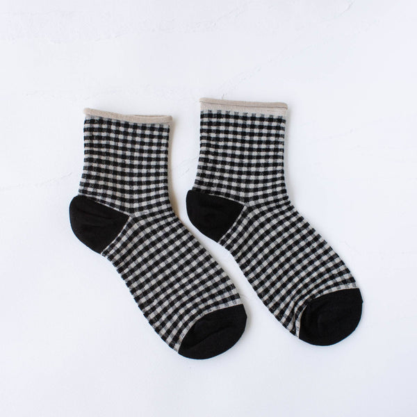 Tiepology - Picnic Mid Crew Socks: Purple