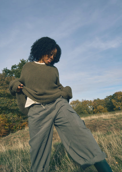 Chunky Knit Sweater - Olive