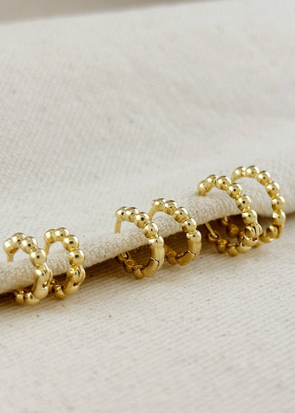 Mini Beaded Clicker Hoop Earrings - 10mm