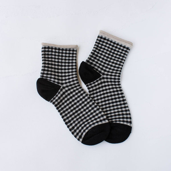 Tiepology - Picnic Mid Crew Socks: Navy