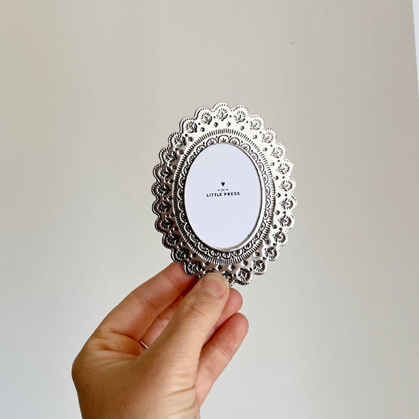 Faux Tin Oval frame