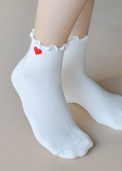 Red Heart Socks - White