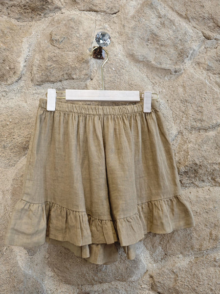 Ruffle Linen Shorts