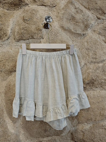 Ruffle Linen Shorts