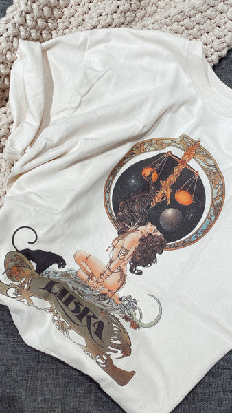 Libra Vintage Artwork Zodiac Shirt
