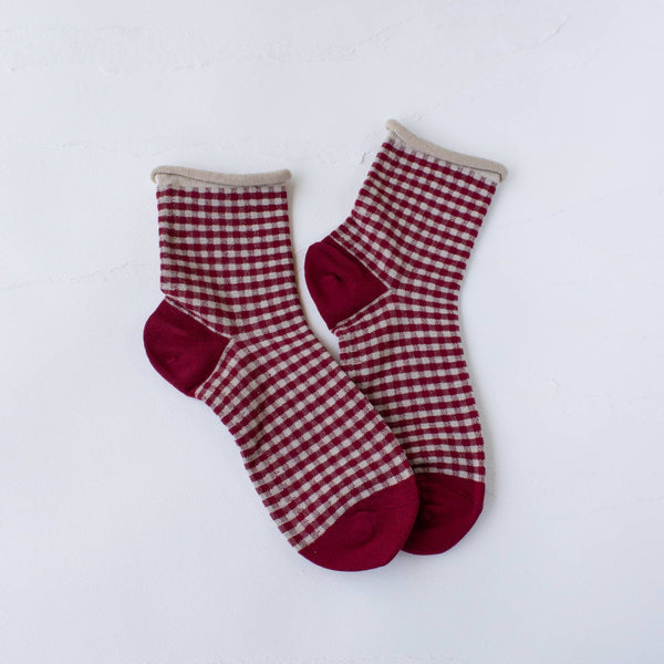 Tiepology - Picnic Mid Crew Socks: Charcoal