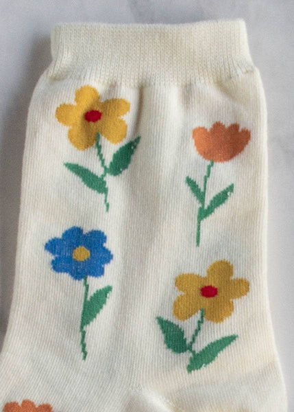 Flower Socks - Cream