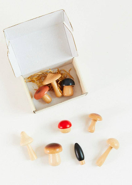 Wooden Mushroom Set