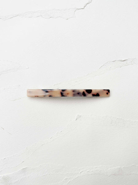 Tiepology - Classic Slim Cellulose Acetate Hair Barrette: Wood