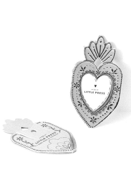 Faux Tin Mini Heart Frame