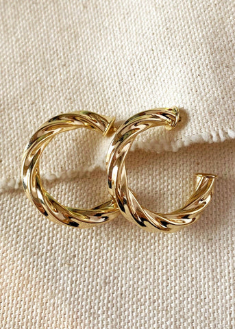 Twisted Half-Hoop Earrings - Large