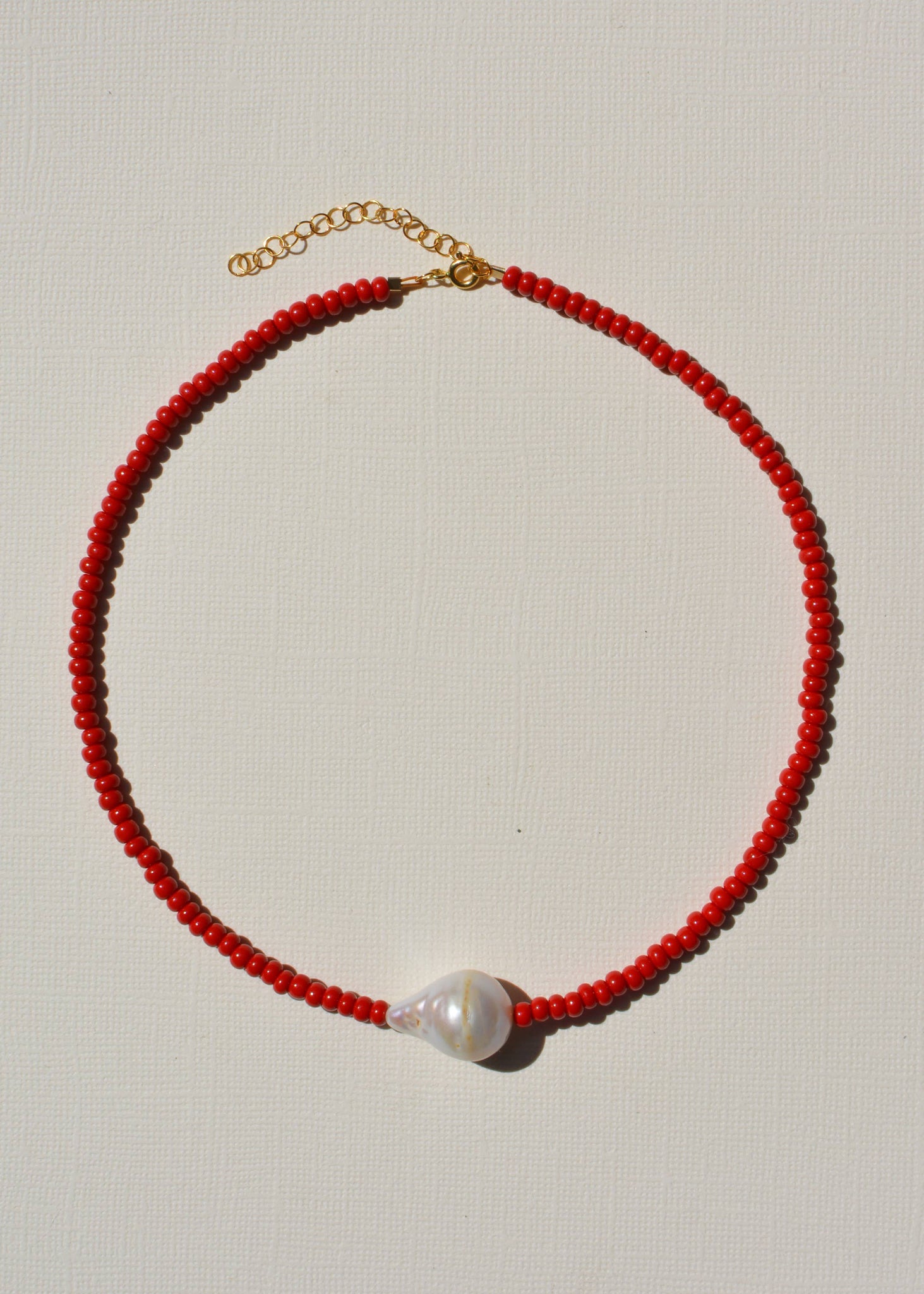Gemma Pearl Necklace - Scarlet