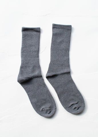 Cozy Cottage Crew Socks - Charcoal