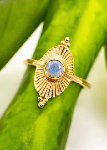 Royal Moonstone Sunray Ring