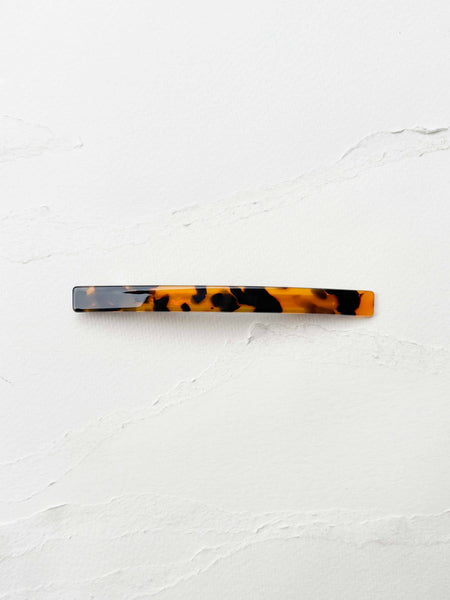 Tiepology - Classic Slim Cellulose Acetate Hair Barrette: Wood
