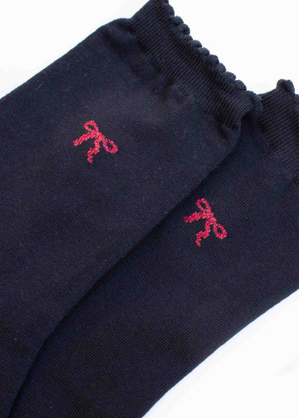 Bow Accent Socks - Black