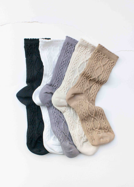 Twist Cotton Crew Socks
