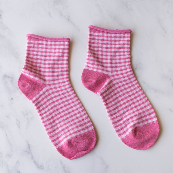 Tiepology - Picnic Mid Crew Socks: Navy