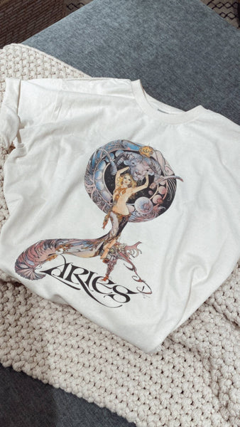 Aries Vintage Artwork Zodiac Shirt