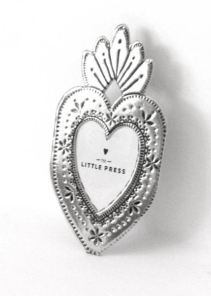Faux Tin Mini Heart Frame