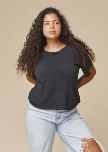 Cropped Lorel Tee - Black