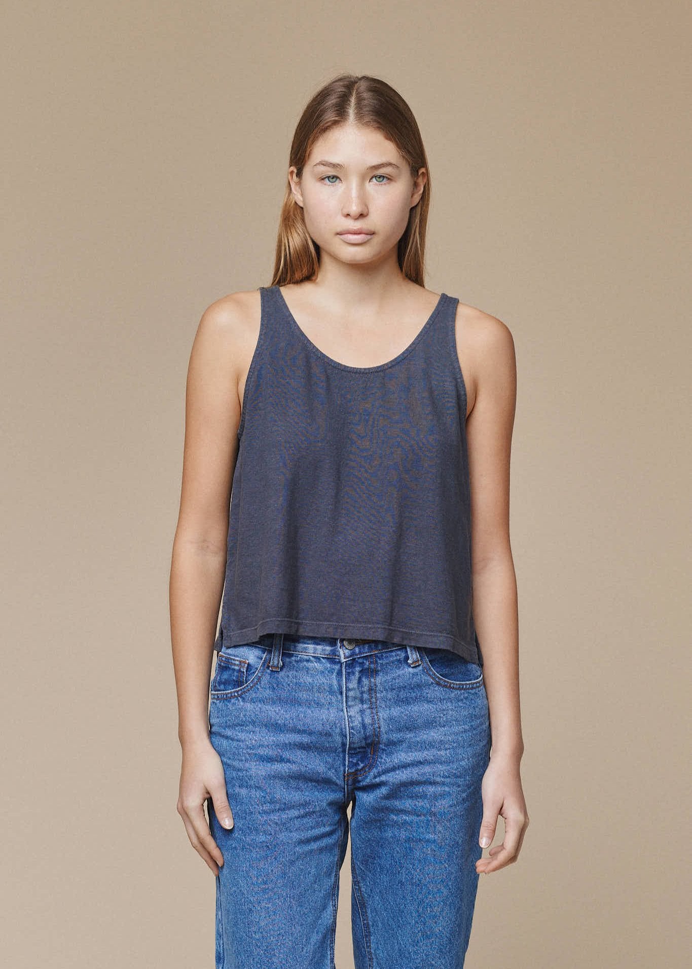 Cropped Tank - Diesel Gray